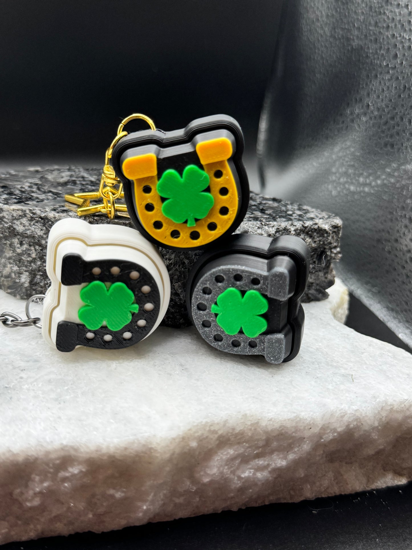 Horseshoes and Shamrocks Keychain Fidget Clicker